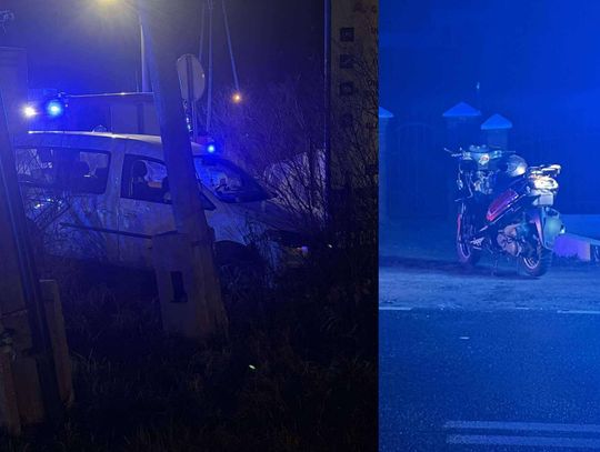 Wypadek na krajówce w stronę Kulina. Motorower rozbity, jedna osoba poszkodowana