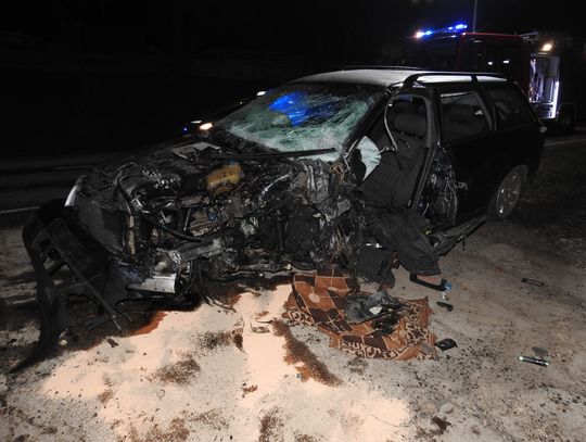 Wypadek w Fabiankach. Zderzenie auta osobowego z ciężarowym