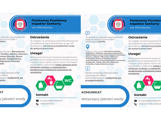 Bakterie coli w wodociągach Lubanie i Kłotno – ostrzeżenie dla mieszkańców kilkunastu miejscowości