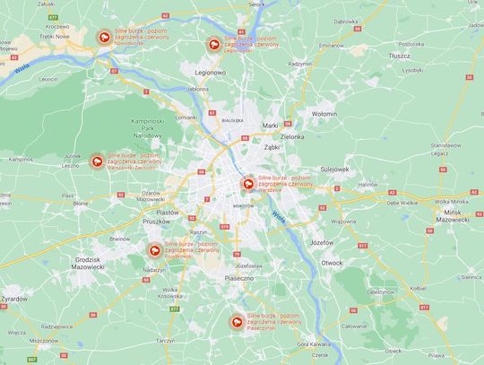 Z Map Google dowiemy się o burzach i alertach pogodowych