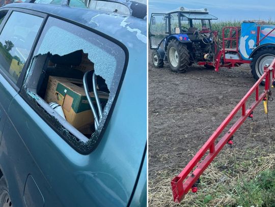 Zahaczył opryskiwaczem hyundaia