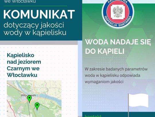 Zakaz kąpieli nad Jeziorem Czarnym we Włocławku odwołany. Sanepid: "Woda nadaje się do kąpieli"