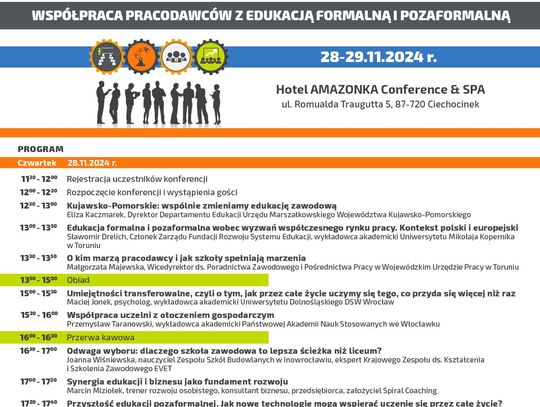 ZAPROSZENIE na konferencję "Współpraca pracodawców z edukacją formalną i pozaformalną"