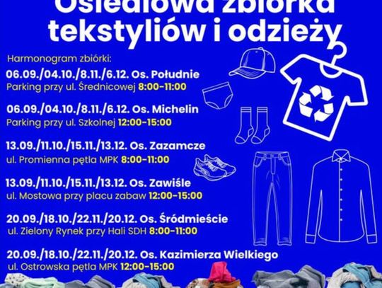 Zbiórka niepotrzebnej odzieży na osiedlach. Harmonogram i zasady