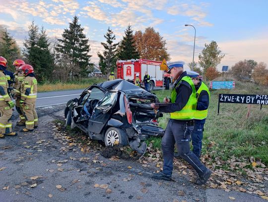 Zderzenie ciężarowego Iveco z osobówką w Cypriance. Jedna osoba trafiła do szpitala 