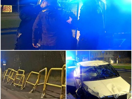 Zderzenie Skody z barierkami na ul. Toruńskiej. Kierowca zatrzymany