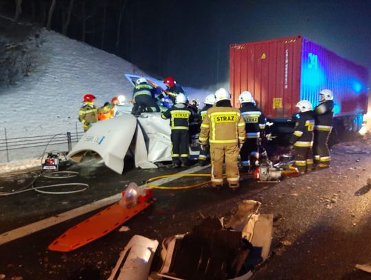 Zderzenie trzech ciężarówek na autostradzie A 1 