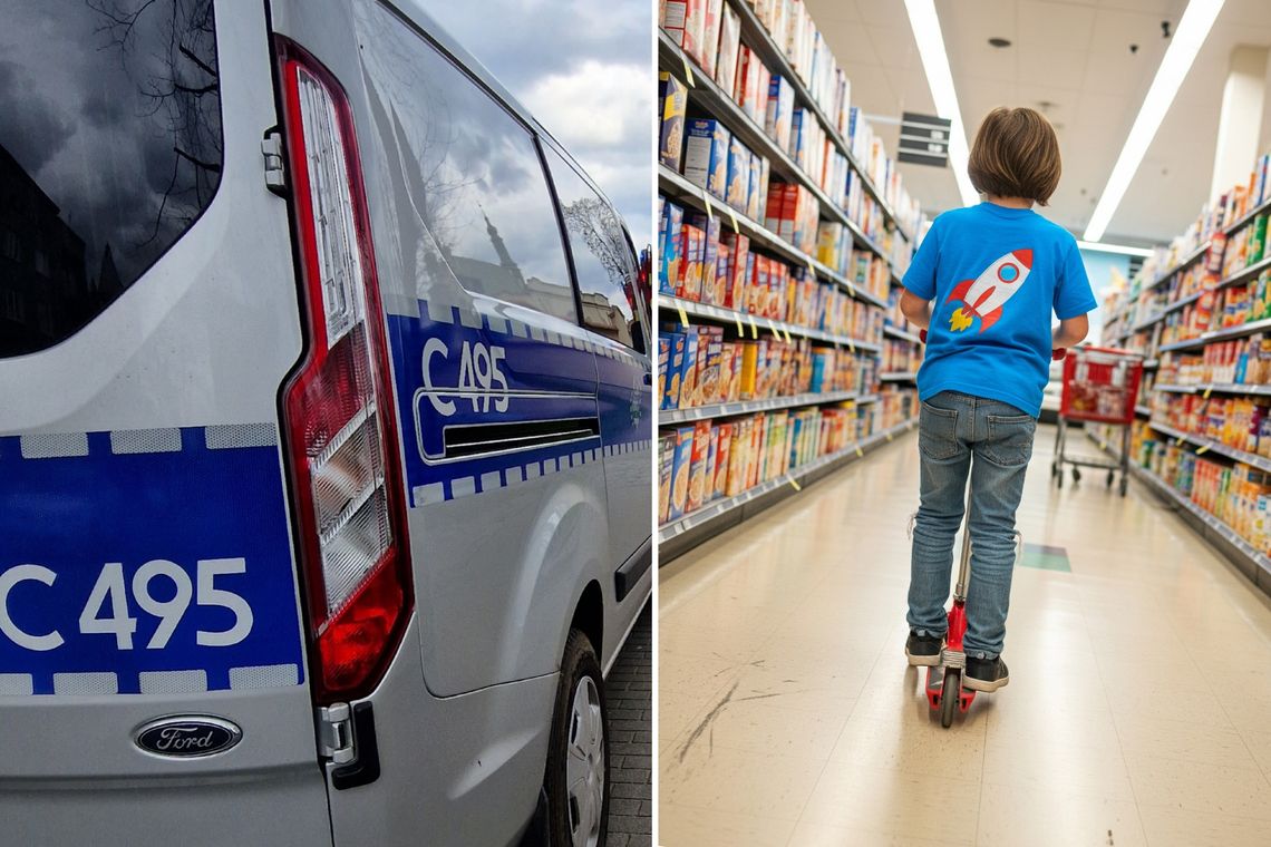 10-latek na hulajnodze w Biedronce. Interweniowała policja