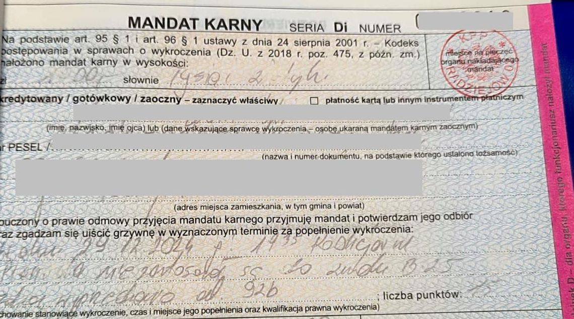 2000 zł mandatu i 25 punktów karnych dla 21-letniego pirata drogowego