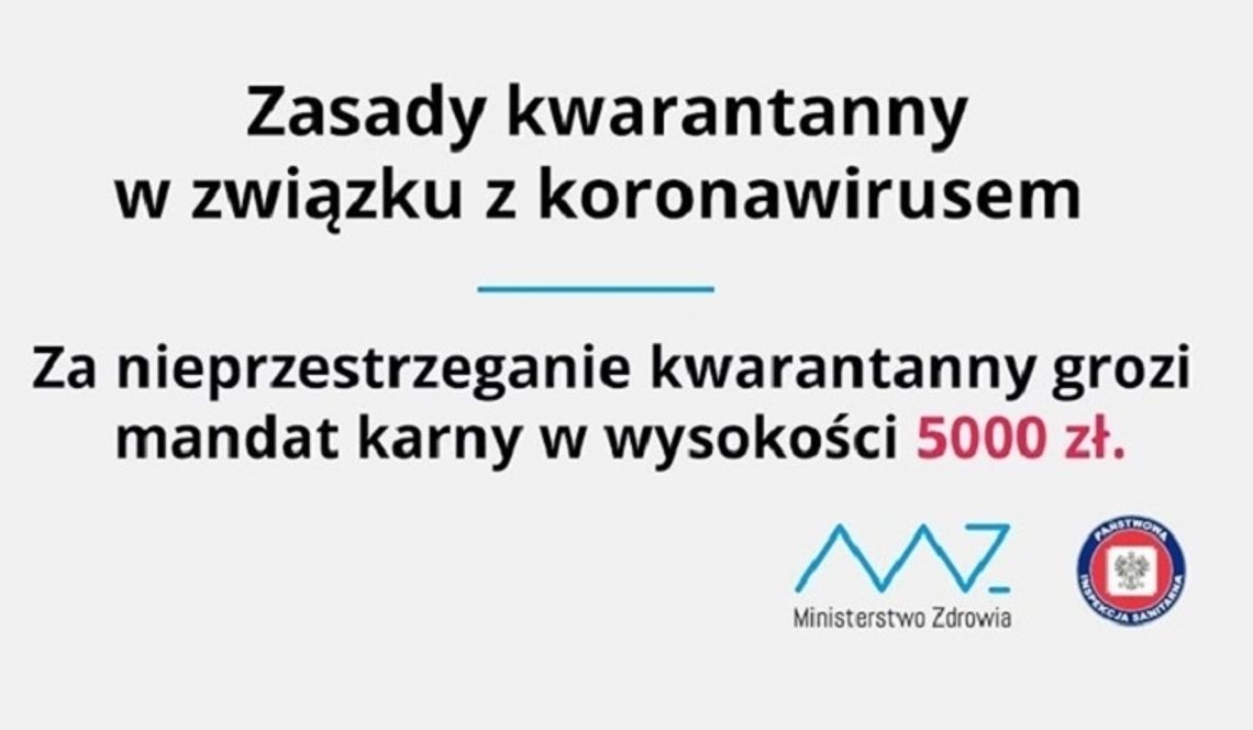 5 tysięcy złotych kary za złamanie zasad kwarantanny