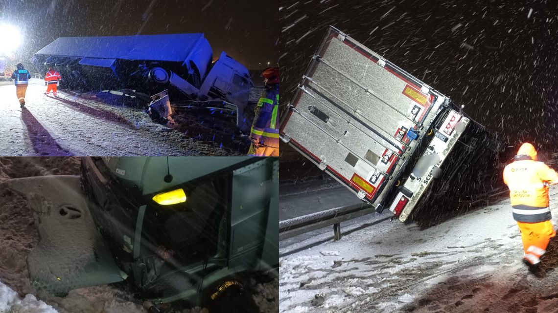 A1 zablokowana w kierunku Łodzi. Kierowca ciężarówki w szpitalu