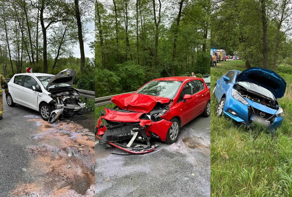 Zderzenie 3 aut w Pikutkowie. Droga zablokowana