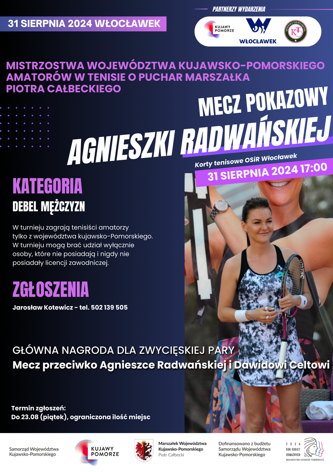 Agnieszka Radwańska rozegra we Włocławku mecz pokazowy