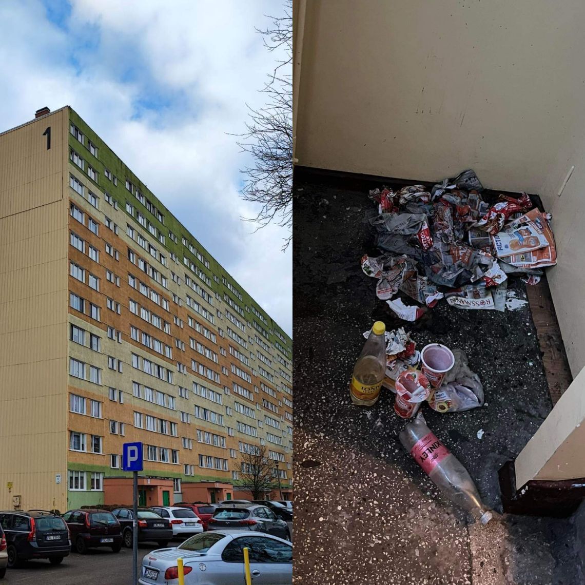 Agresywny bezdomny terroryzuje mieszkańców bloku przy ul. Bajecznej. 8 interwencji policji w 14 dni