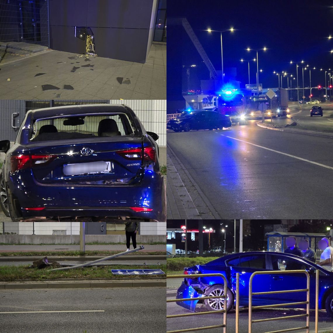 Ściął znak i uszkodził elewację OSiR. Ruch na al. Chopina zablokowany