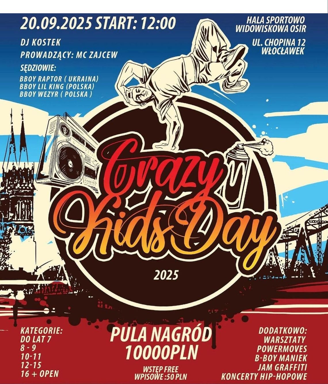 Bitwy taneczne i hip-hopowe show w hali OSiR. Nadchodzi Crazy Kids Day