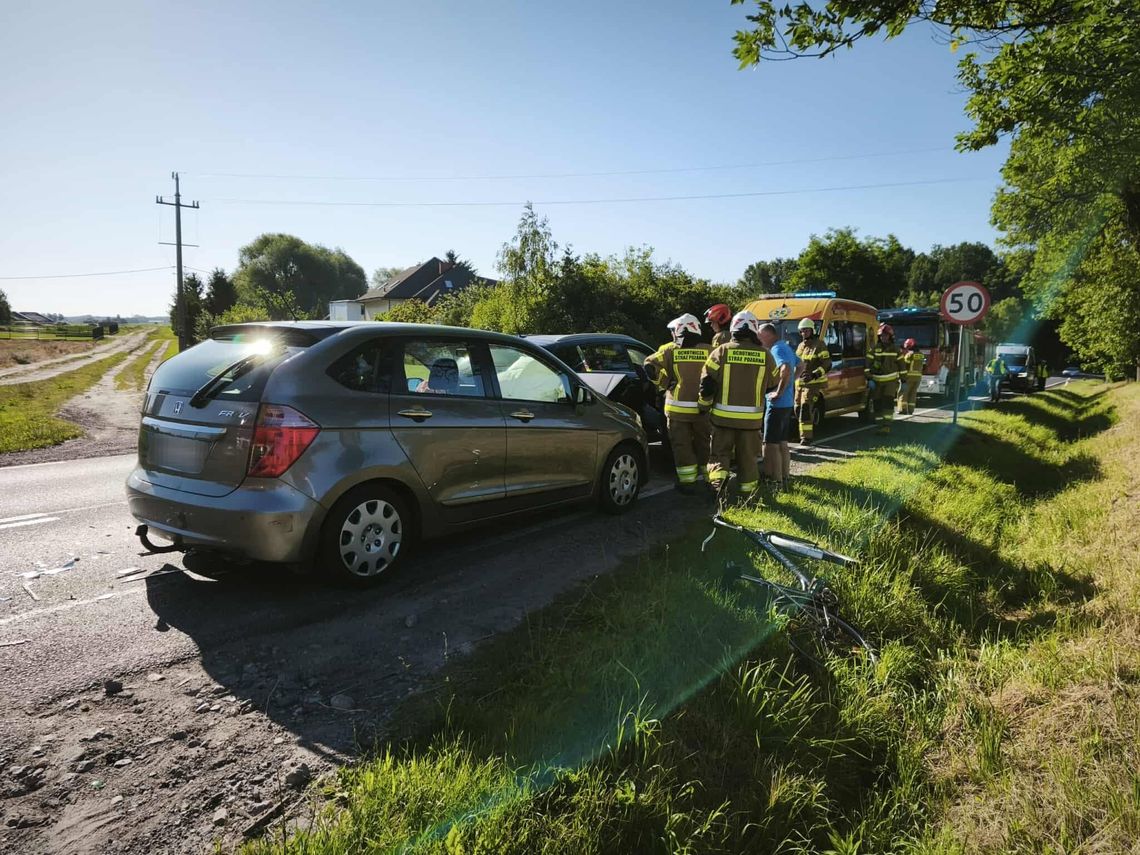 Kia zderzyła się z Hondą w Bogucinie. Przyczyną brak zachowania bezpieczniej odległości