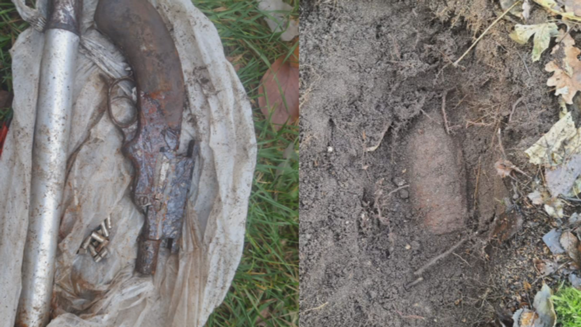 Broń samodziałowa i pociski 76 mm. Niezwykłe znaleziska Brzeskich Poszukiwaczy Historii