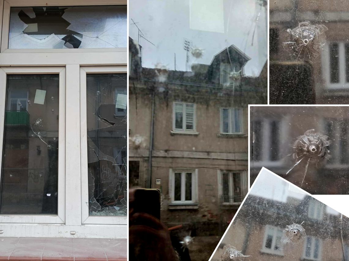 Budynek przy ul. Cyganka 12 po rewitalizacji z wybitymi szybami, ktoś strzelał w okna?