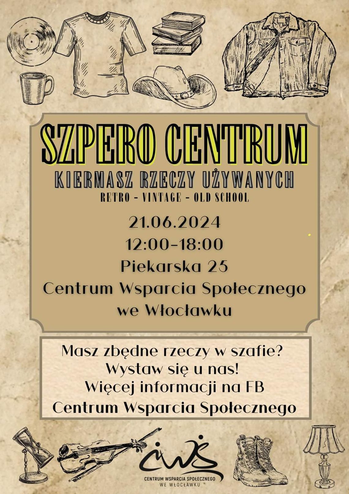 Centrum Wsparcia Społecznego zaprasza na kiermasz rzeczy używanych