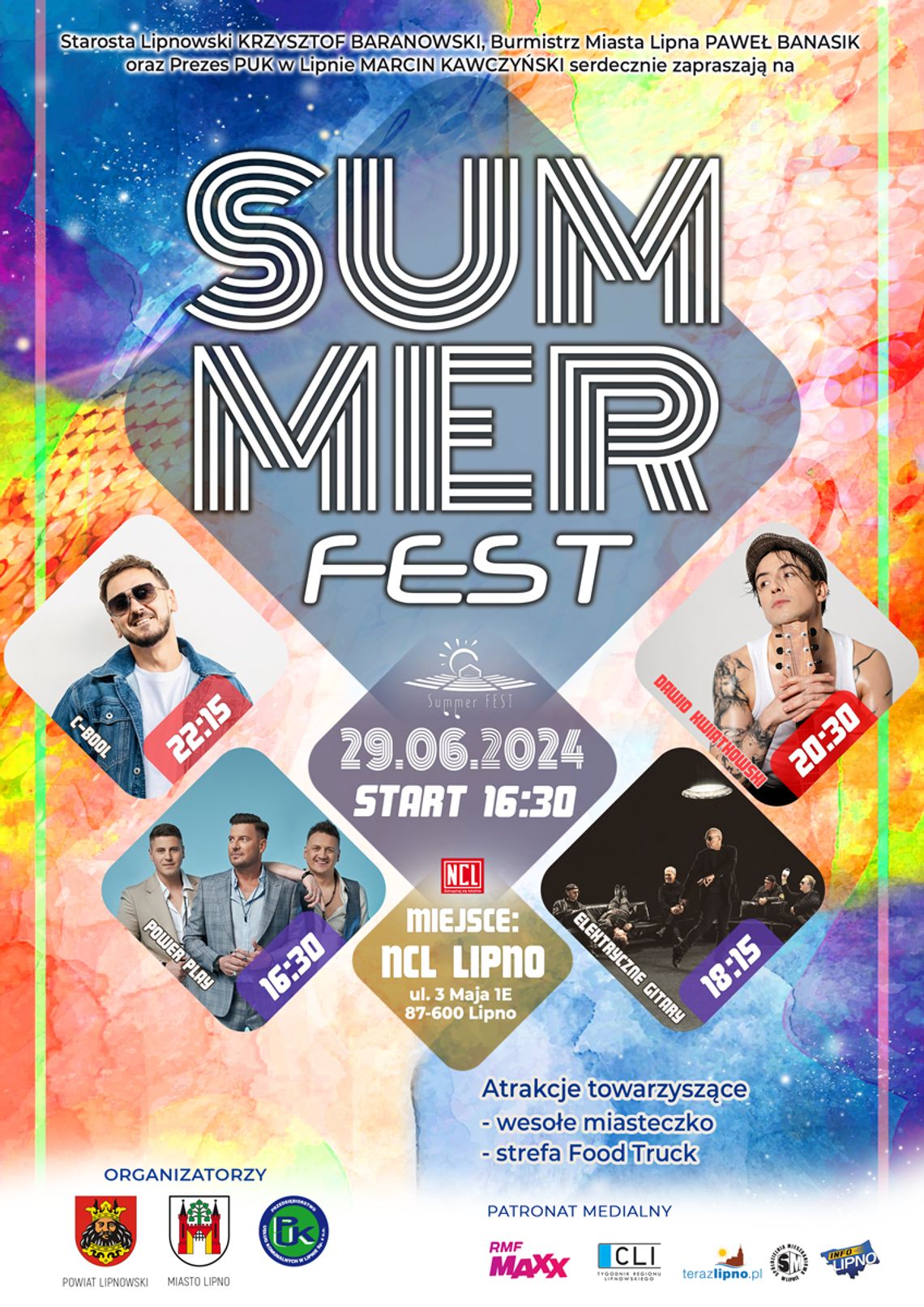 Dawid Kwiatkowski, C-bool, Elektryczne Gitary i Power Play wystąpią w Lipnie na Summer Fest