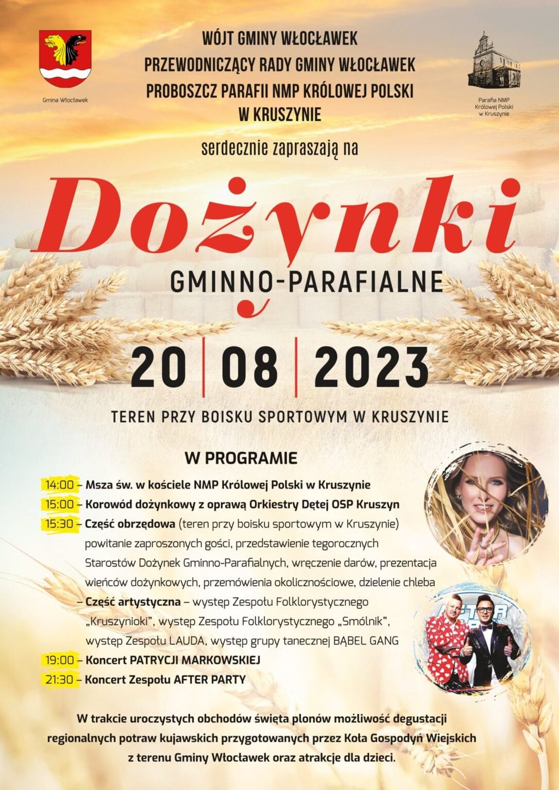 Dożynki Parafialno-Gminne w Kruszynie. Na scenie wystąpi Patrycja Markowska