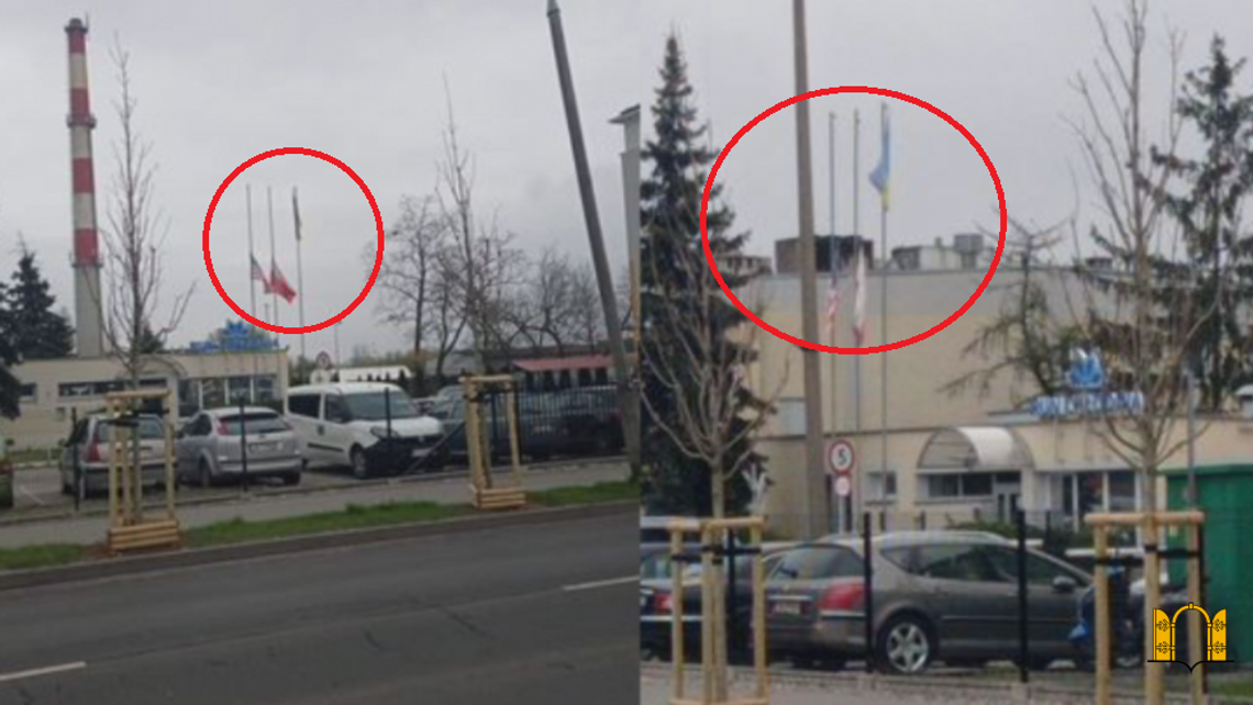 Flaga Ukrainy ważniejsza niż flaga Polski? Pyta czytelnik w związku z opuszczeniem polskiej flagi na masztach chłodni RUN
