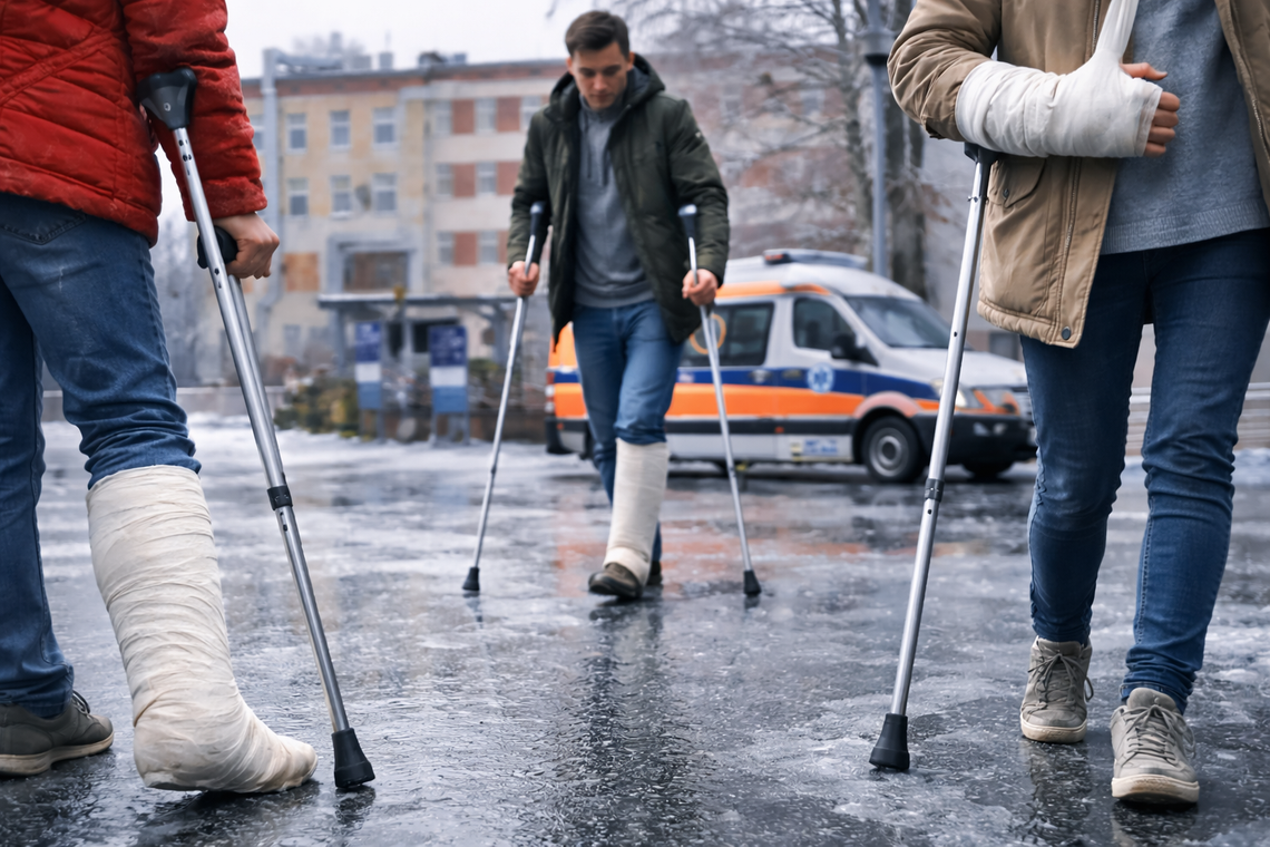 Gołoledź sparaliżowała SOR. W kilkanaście godzin 45 poszkodowanych Gołoledź sparaliżowała SOR. W kilkanaście godzin 45 poszkodowanych
