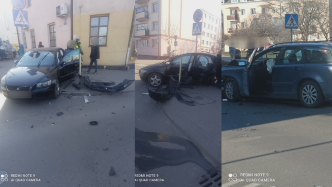 Groźnie wyglądający wypadek na ul. Stodólnej. Zderzyły się dwa auta osobowe