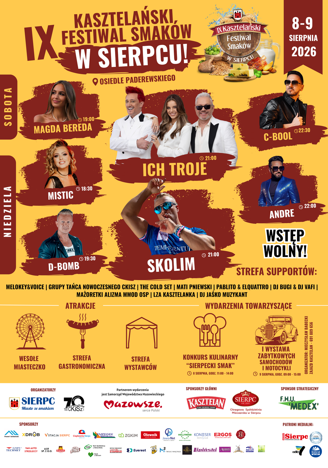 IX Kasztelański Festiwal Smaków w Sierpcu  8-9 sierpnia 2026 r