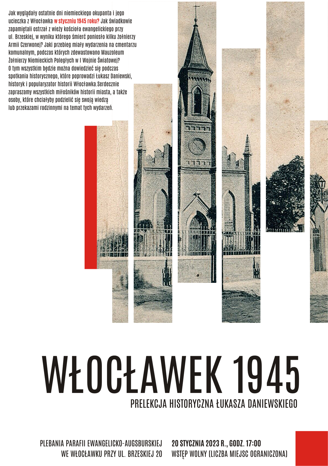 Jak wyglądał ostrzał z wieży kościoła ewangelickiego w 1945 r. ? Ciekawa prelekcja na plebanii Parafii Ewangelicko-Augsburskiej 