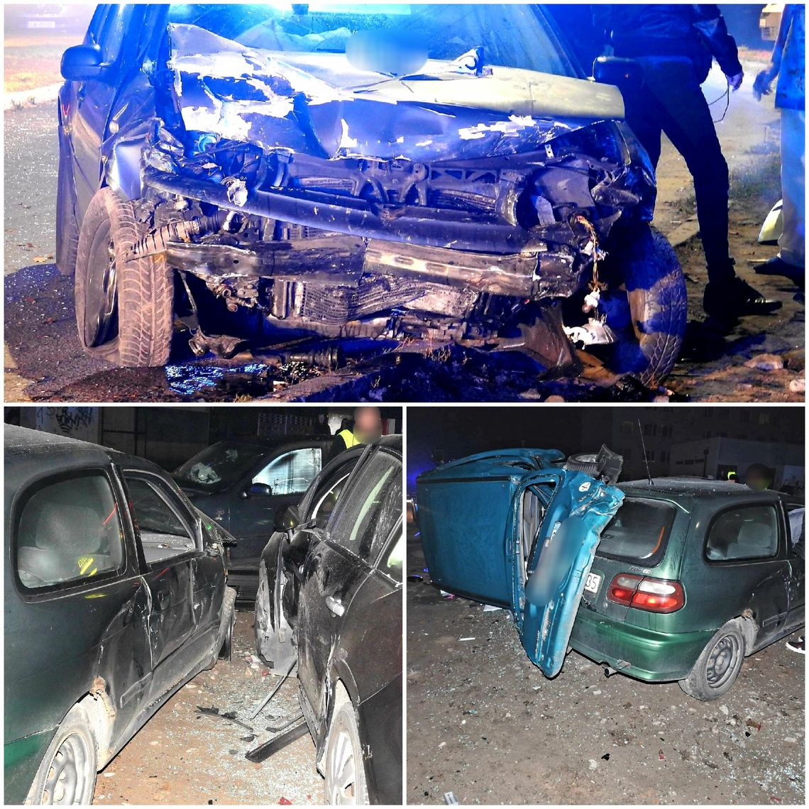 Karambol na ul. Broniewskiego. Uszkodzonych 7 pojazdów, droga zablokowana