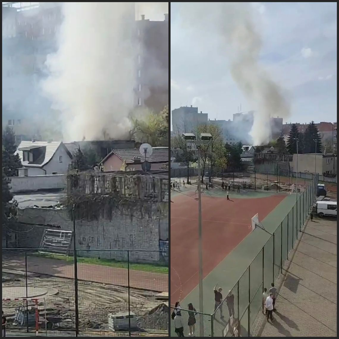 Kolejny pożar pustostanu na Placu Kolanowszczyzny. Ruch utrudniony
