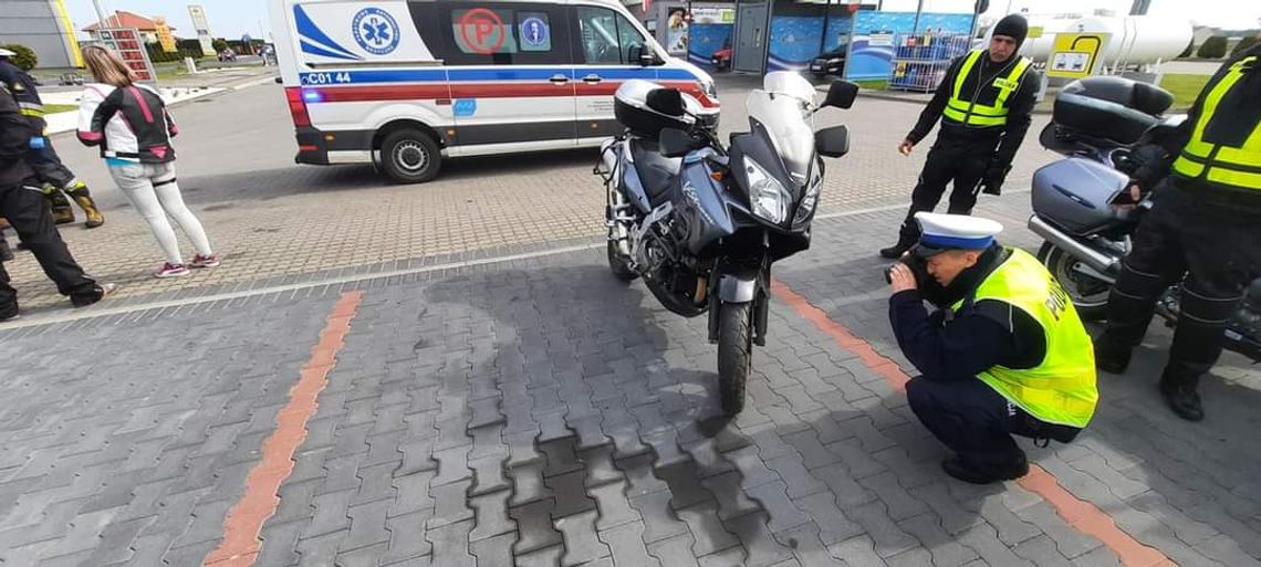 Kolizja dwóch motocyklistów w Lubrańcu Parcele. Kierowca Suzuki trafił do szpitala