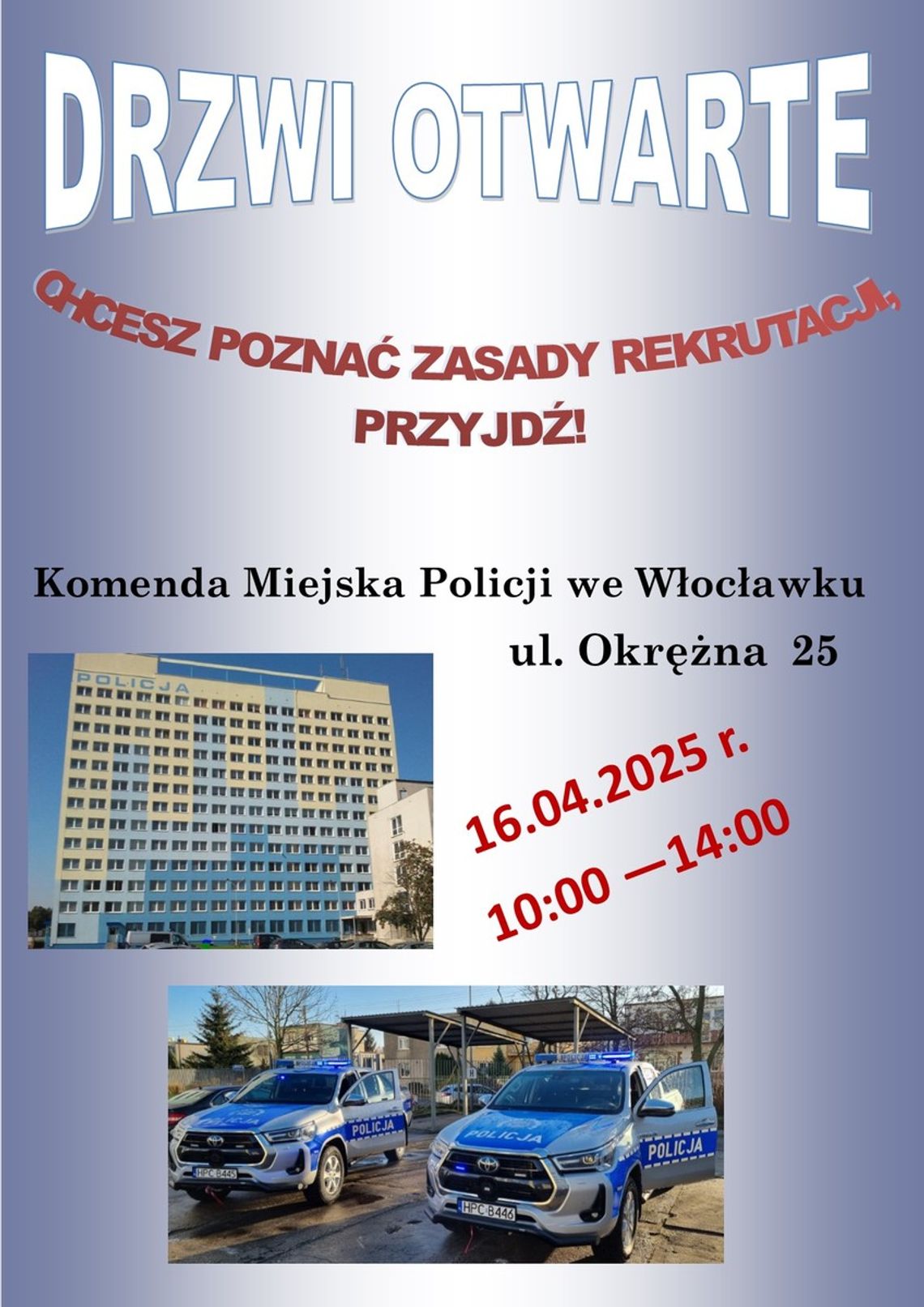 Komenda Miejska Policji we Włocławku zaprasza na „Drzwi Otwarte”