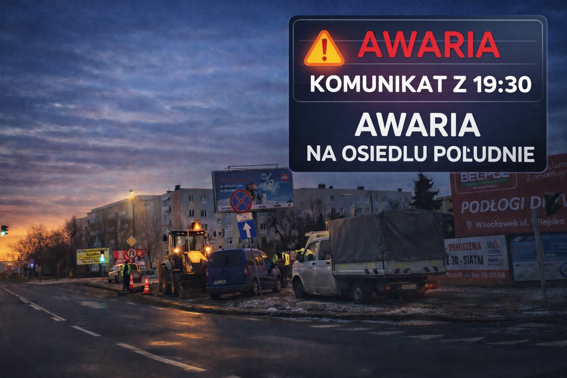Komunikat w sprawie awarii na os. Południe z 19.30