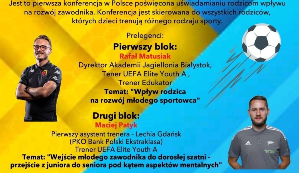 Konferencja dla rodziców dzieci trenujących sporty. Obowiazują zapisy