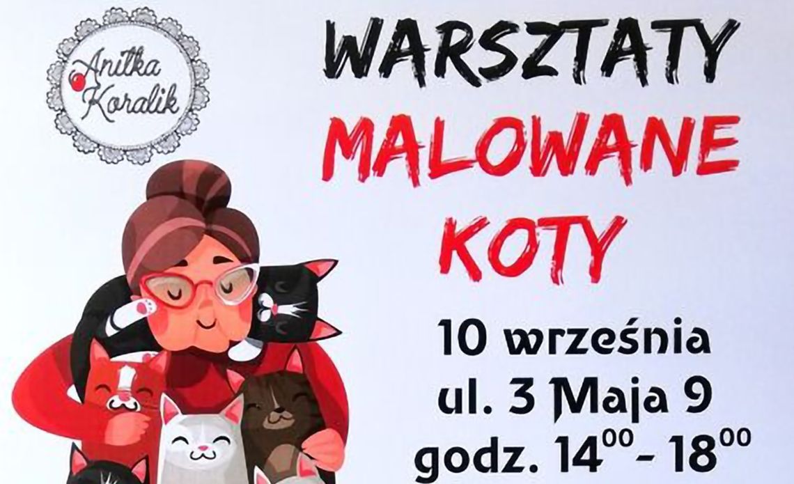 Warsztaty "Malowane koty" na chodniku na 3-go maja