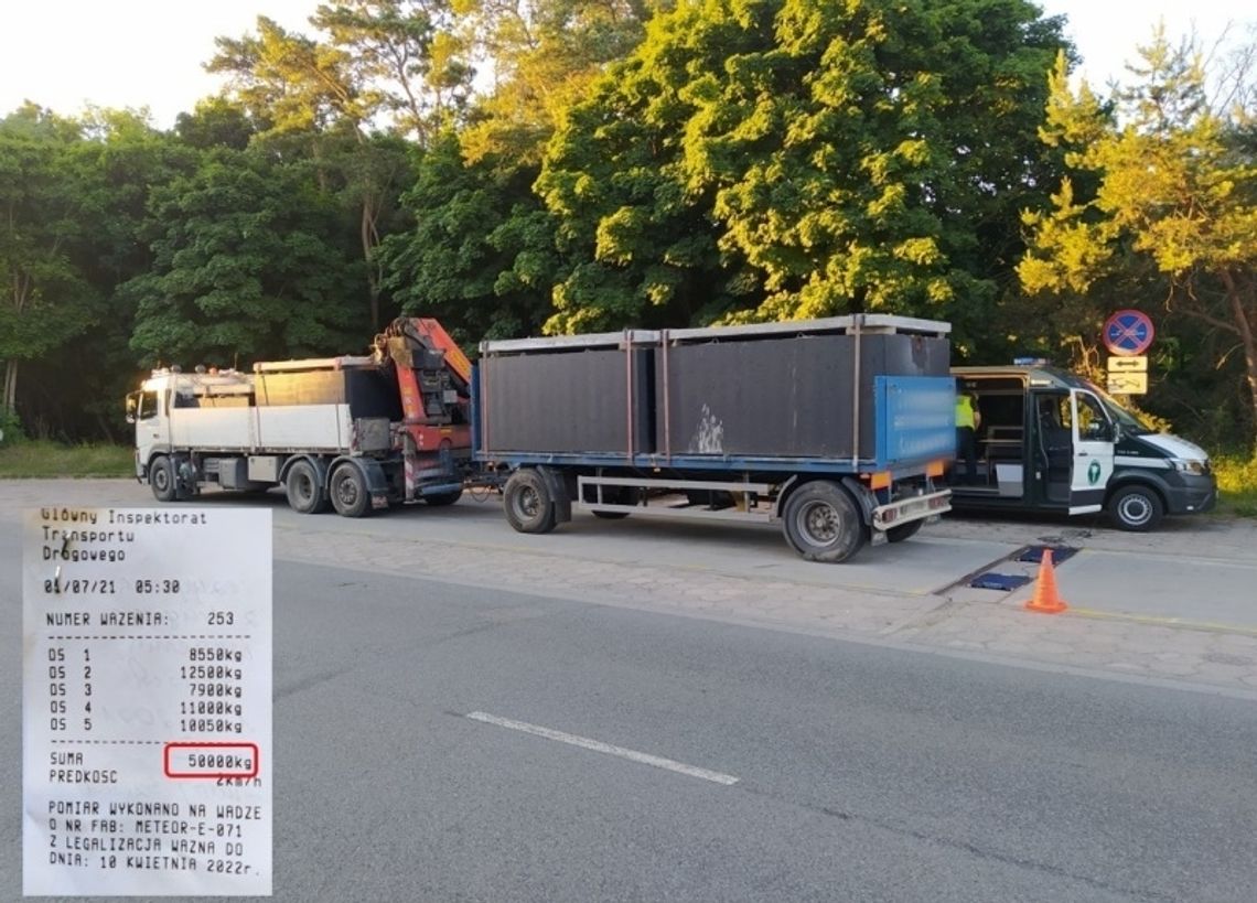 Mandat o wysokości 2800 zł otrzymał od włocławskich inspektorów kierowca z Radomia