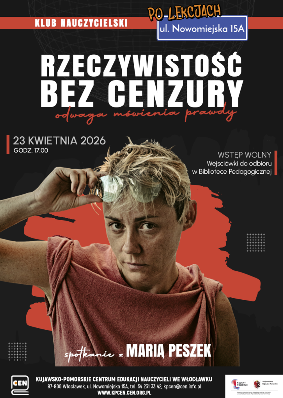 Maria Peszek opowie we Włocławku o łamaniu schematów. Wstęp z bezpłatną wejściówką Maria Peszek opowie we Włocławku o łamaniu schematów. Wstęp z bezpłatną wejściówką