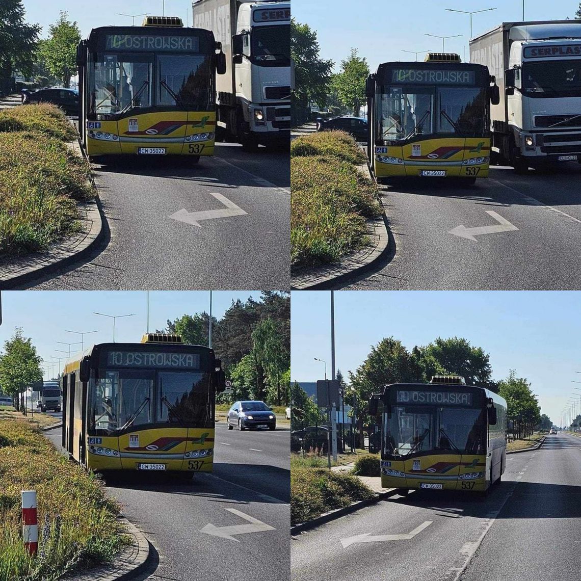 "Mistrzowskie parkowanie" - autobus blokujący widoczność na ul. Toruńskiej 154