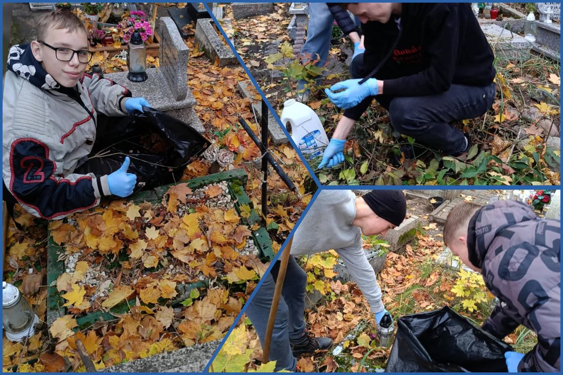 Wychowankowie Młodzieżowego Ośrodka Wychowawczego posprzątali groby dzieci – to już tradycja