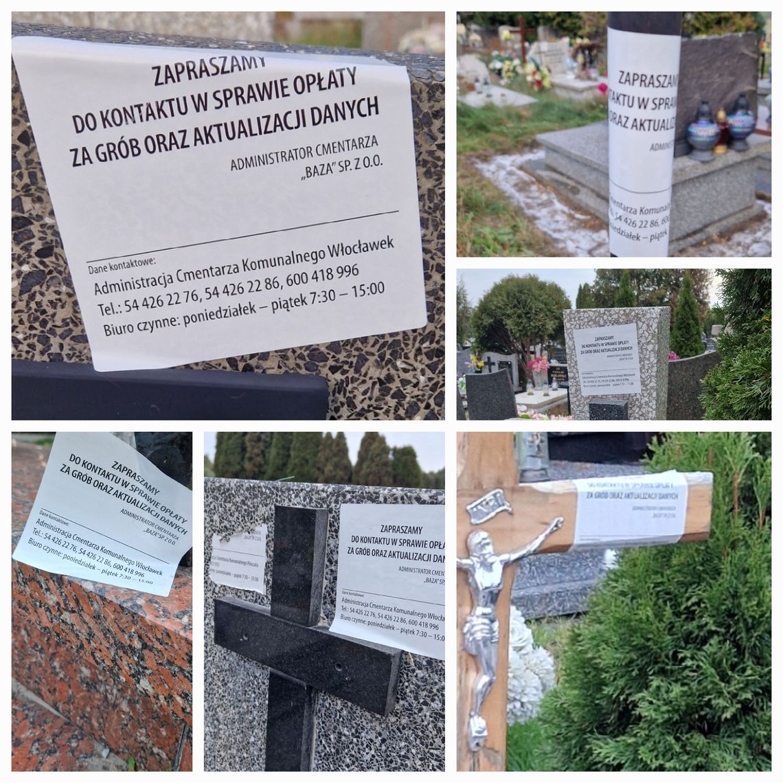 Nagrobki na cmentarzu karteczkami z BAZY: "To jest wandalizm" Nagrobki na cmentarzu karteczkami z BAZY: "To jest wandalizm"
