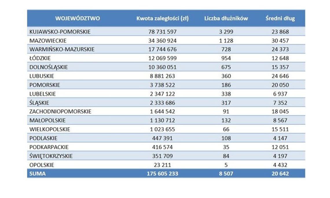 Najwięcej niepłacących za czynsz w kujawsko-pomorskim. Dominują kobiety po 55. roku życia