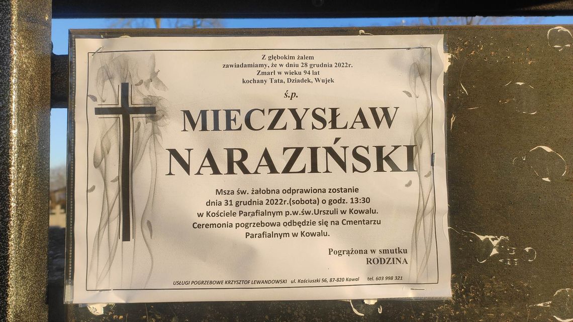 Nie żyje były burmistrz Kowala. Miał 94 lata