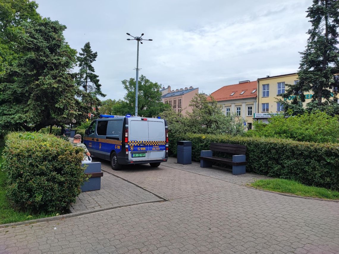 Nietrzeźwa 53-latka "zanieczyściła" ławkę na placu Wolności. SM ukarała ją mandatem