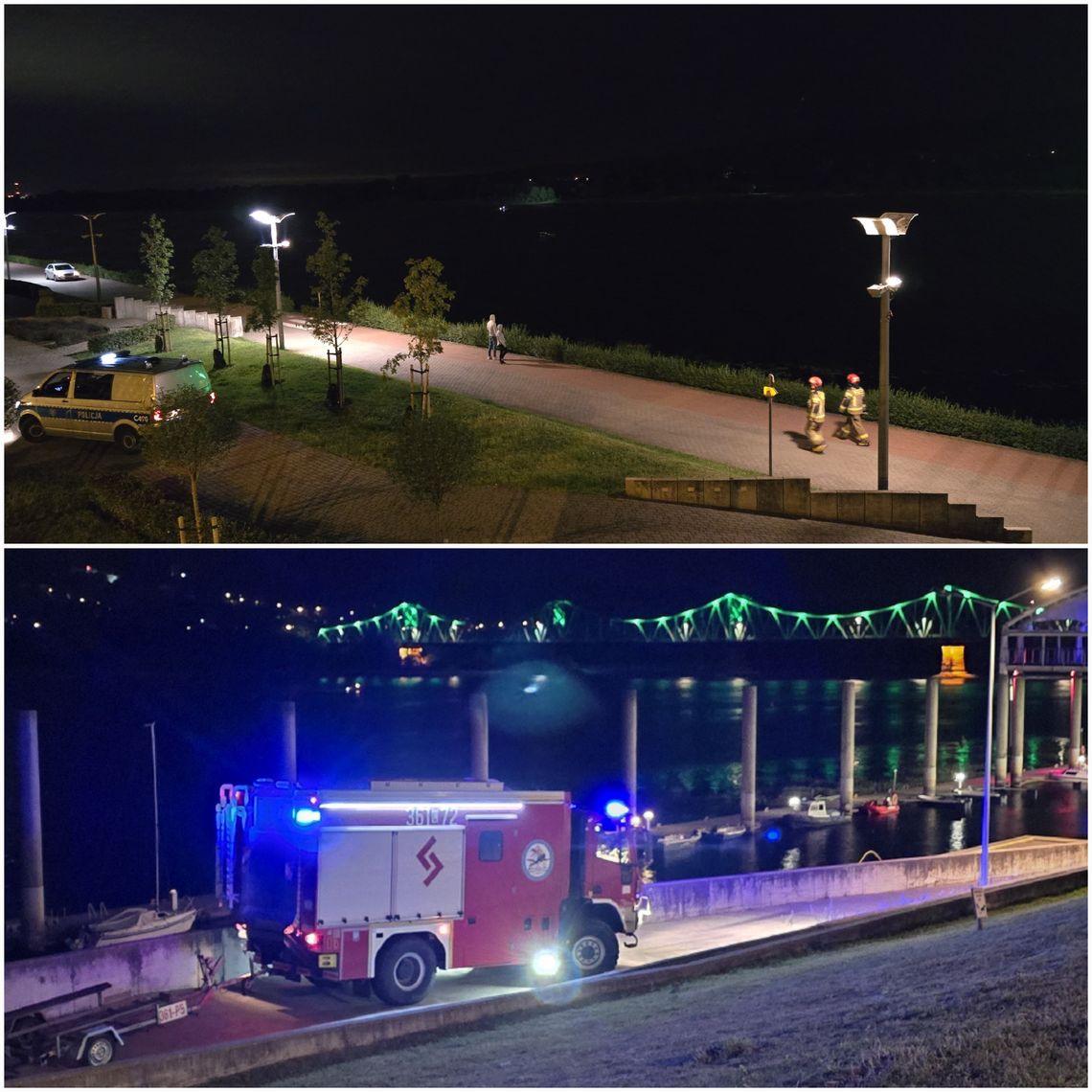 Nocna akcja poszukiwawcza na Wiśle. Z mostu miał skoczyć mężczyzna