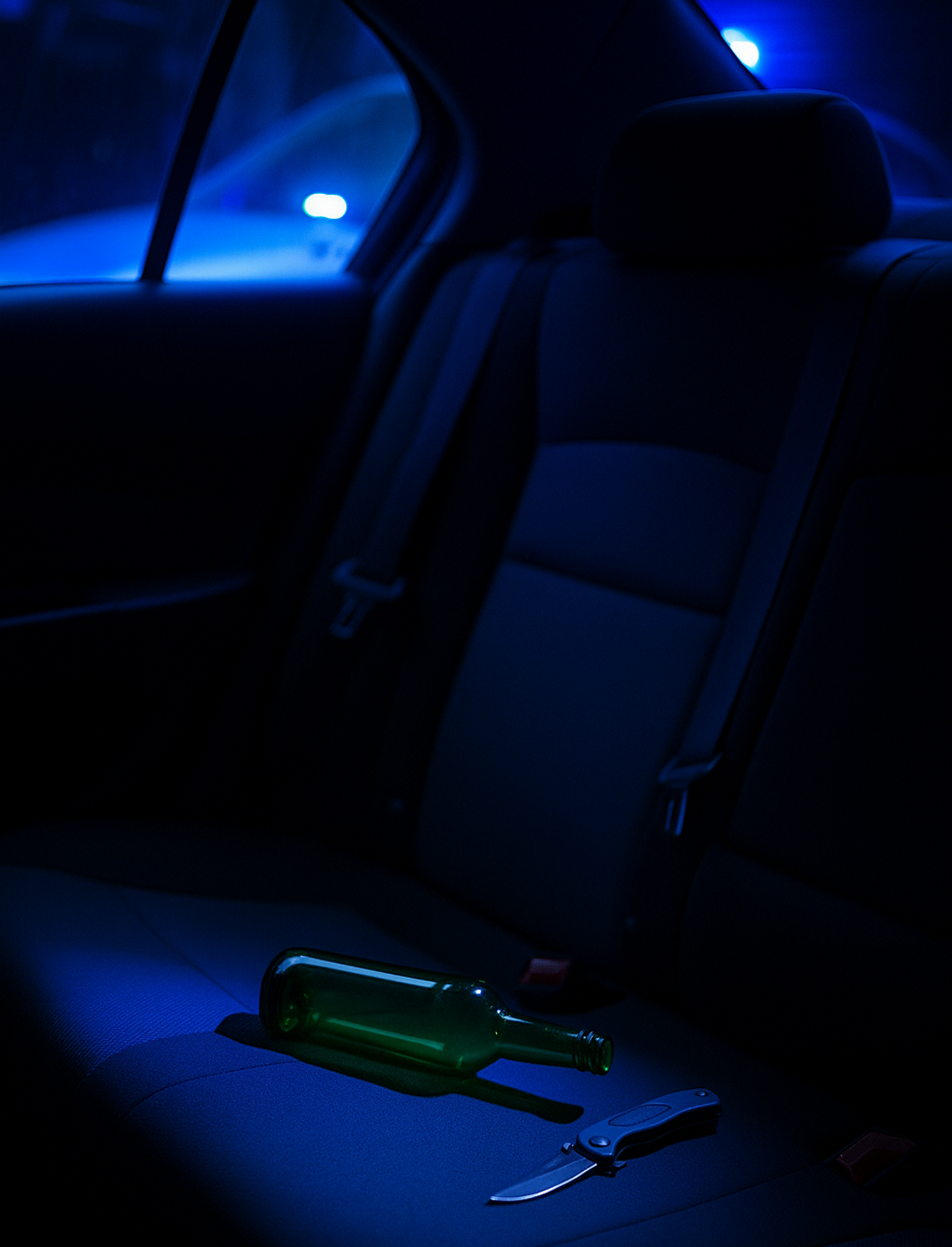 Auto bez kierowcy na środku jezdni, w środku alkohol i nóż. Nocna interwencja na os. Michelin