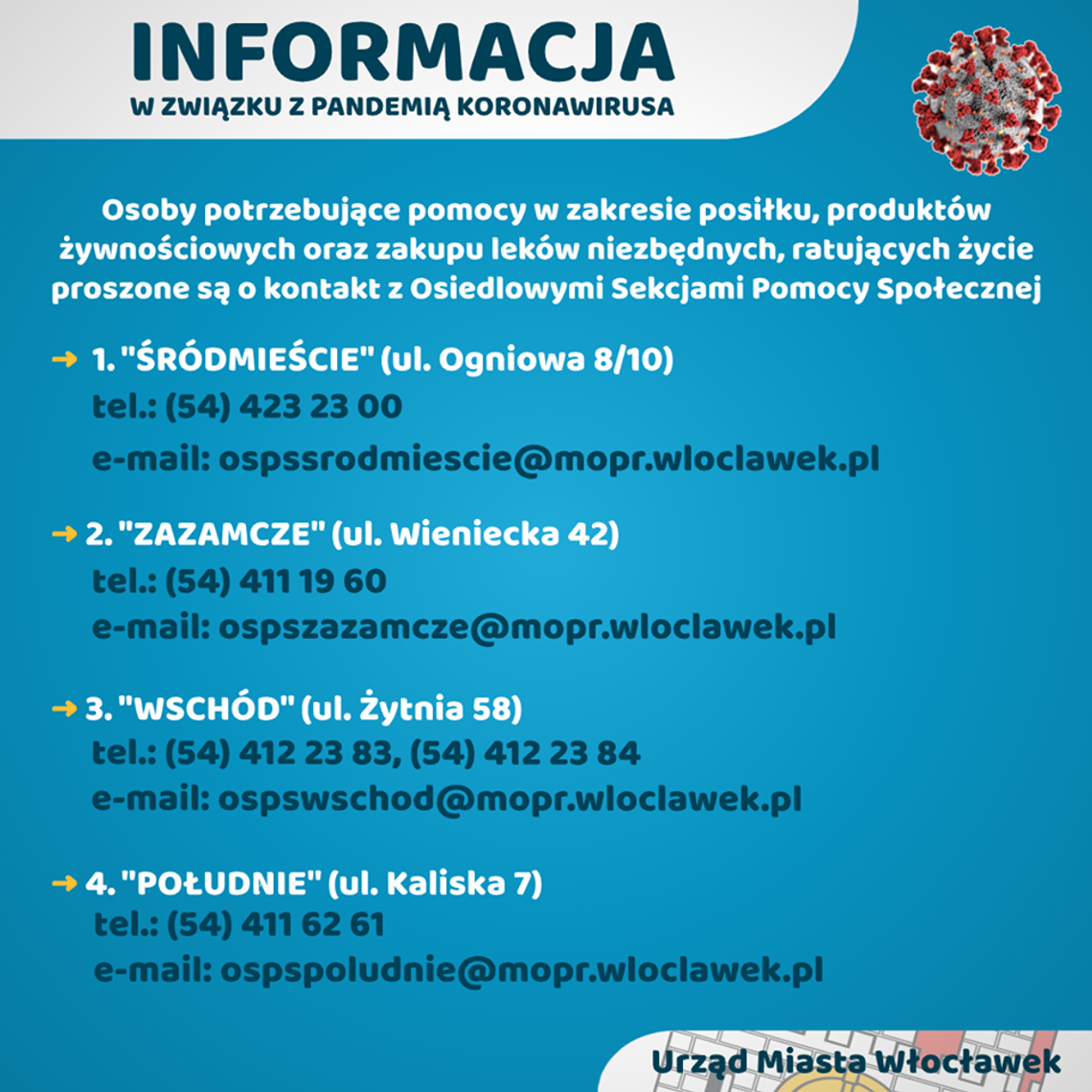 Osiedlowe Sekcje MOPR pomogą starszym i niepełnosprawnym w zakupach leków i żywności