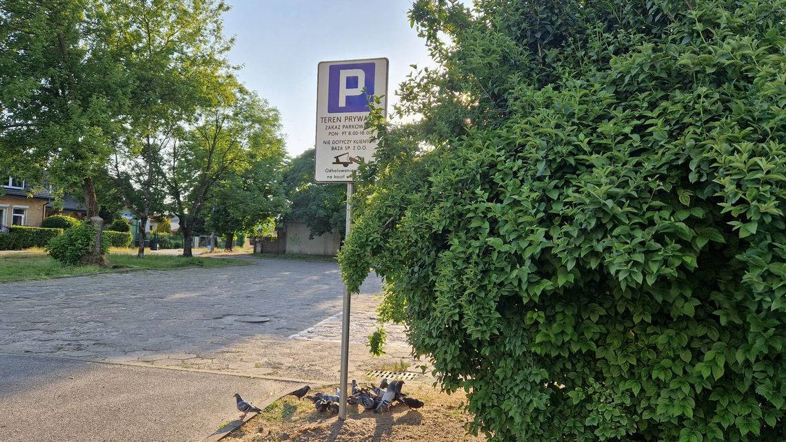 Parking przy ul. Leśnej jest własnością Bazy. Parkowanie grozi...